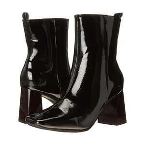 SEVEN DIALS Womens Black Back Pull Tab Side Newton Square Toe Flare Booties 6 M